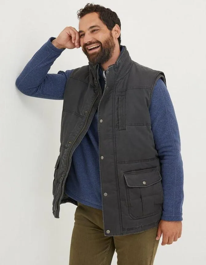 Fatface Coats and Jackets Paignton Gilet Charcoal 8211 Men