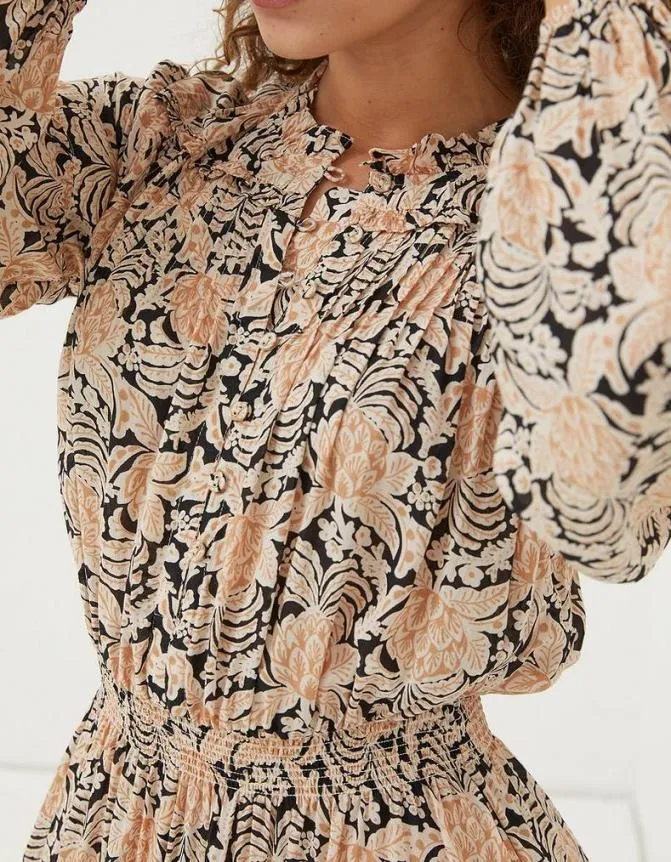 Fatface Dresses Beth Damask Floral Maxi Dress Black 8211 Women