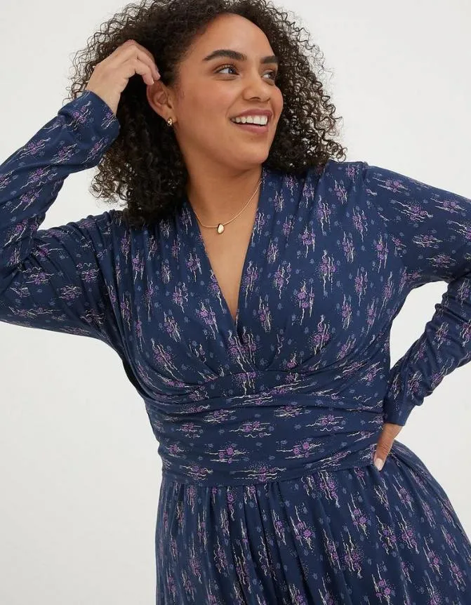 Fatface Dresses Delphine Ink Ditsy Jersey Dress Navy 8211 Women