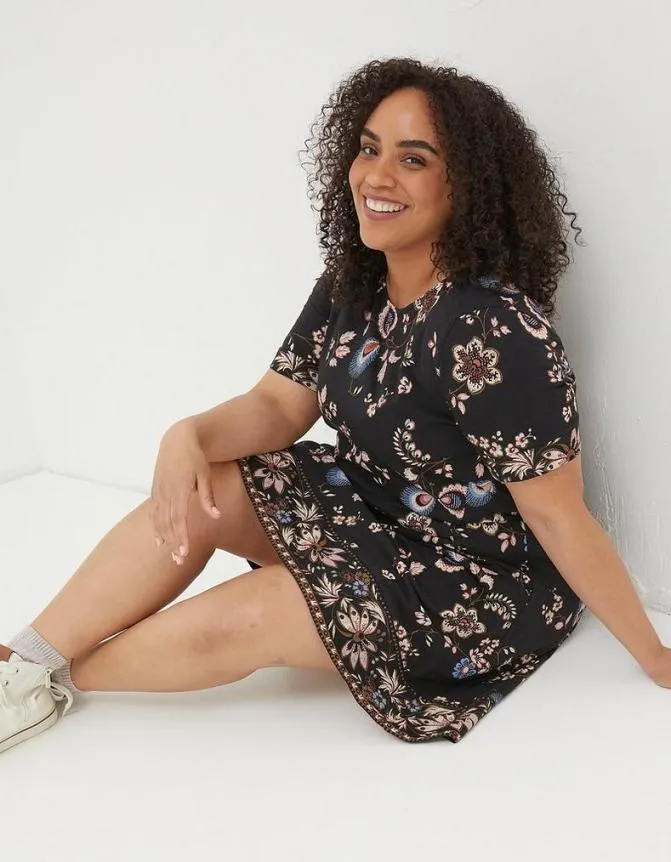 Fatface Dresses Simone Floral Jersey Dress Black 8211 Women