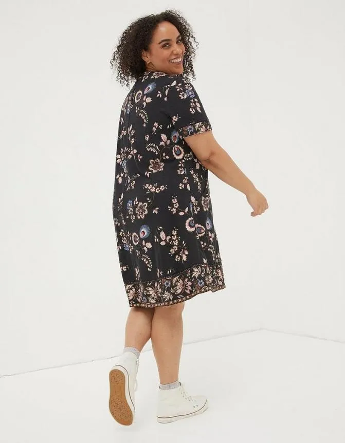 Fatface Dresses Simone Floral Jersey Dress Black 8211 Women