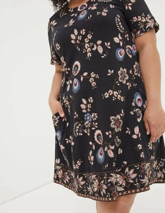 Fatface Dresses Simone Floral Jersey Dress Black 8211 Women
