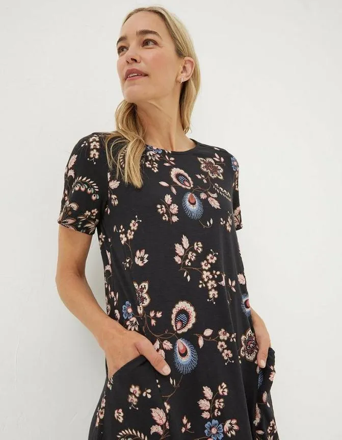 Fatface Dresses Simone Floral Jersey Dress Black 8211 Women