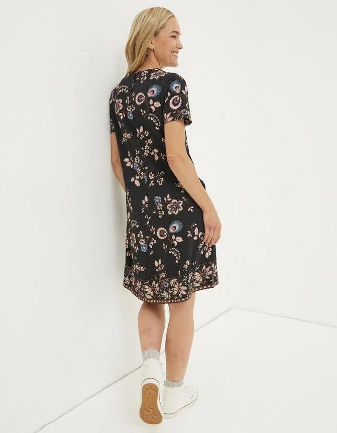 Fatface Dresses Simone Floral Jersey Dress Black 8211 Women