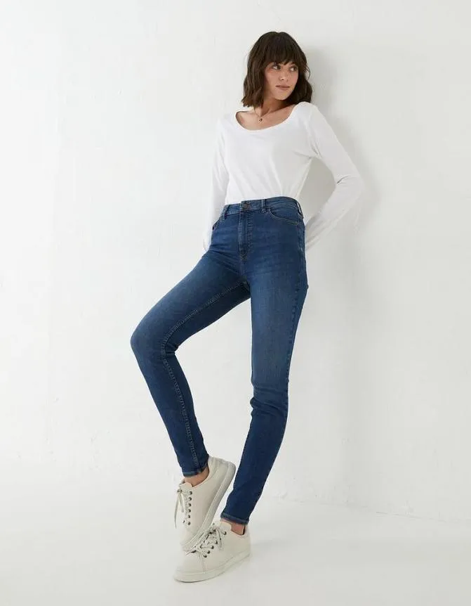 Fatface Jeans and Dungarees Harlow High Waist Stretch Skinny Jeans Blue Vintage 8211 Women
