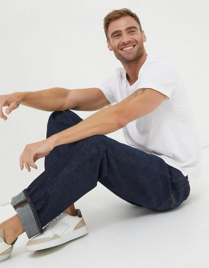 Fatface Jeans Loose Fit Jeans Dark Blue 8211 Men