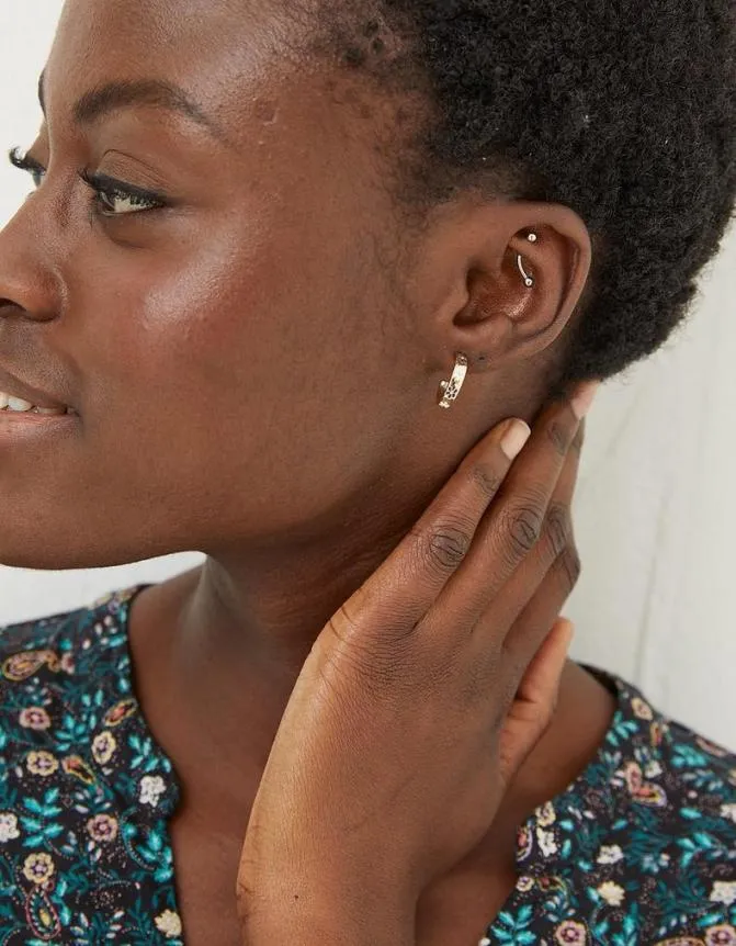 Fatface Jewellery Enamel Daisy Hoops Navy 8211 Women