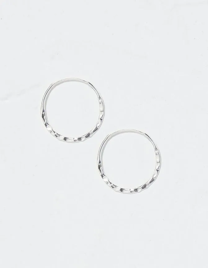 Fatface Jewellery Hammered Hoop Earrings Silver 8211 Women