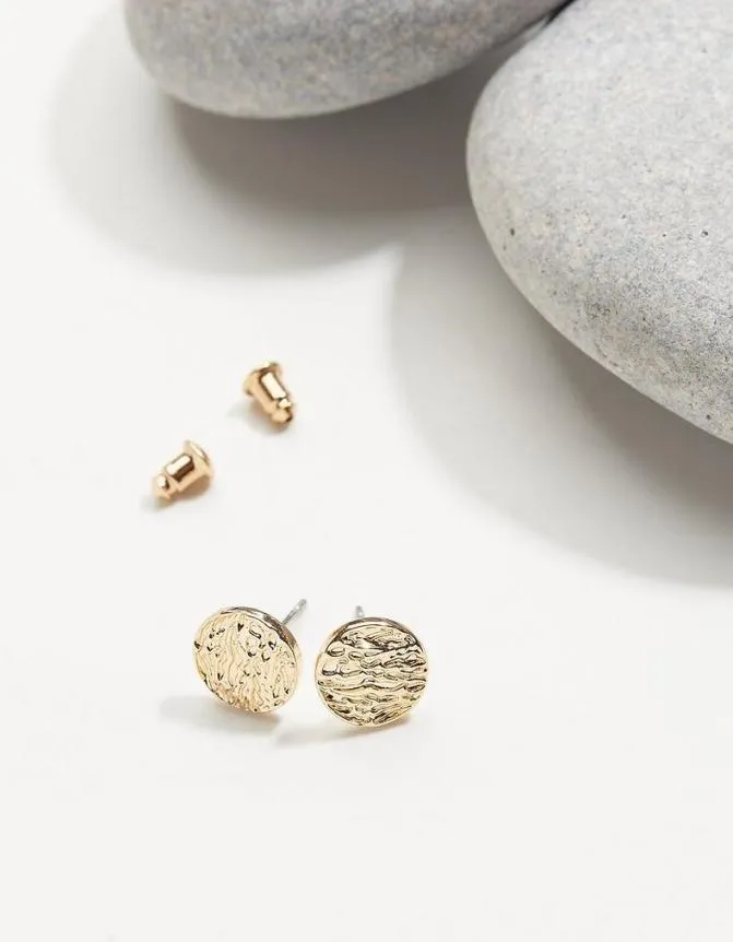 Fatface Jewellery Hammered Stud Earrings Gold 8211 Women