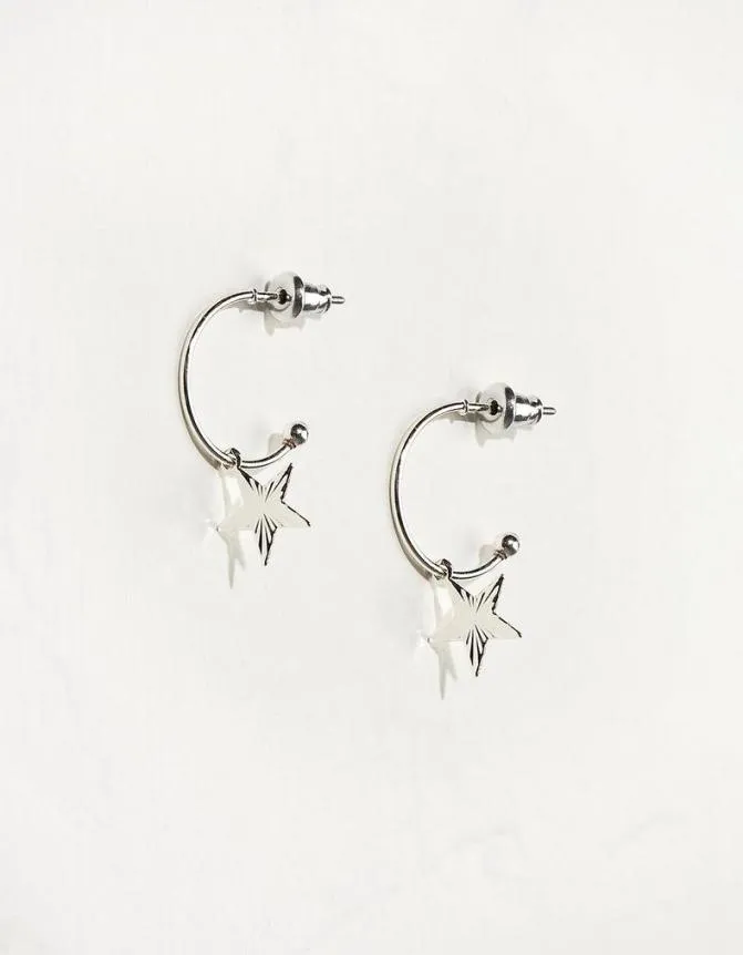 Fatface Jewellery Star Hoops Silver 8211 Women