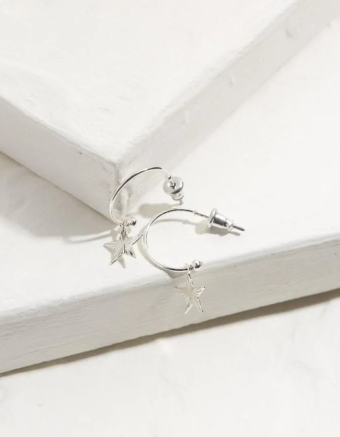 Fatface Jewellery Star Hoops Silver 8211 Women