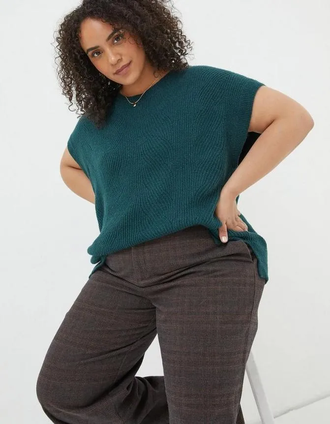 Fatface Knitwear Hayley Cable Tank Teal Green 8211 Women