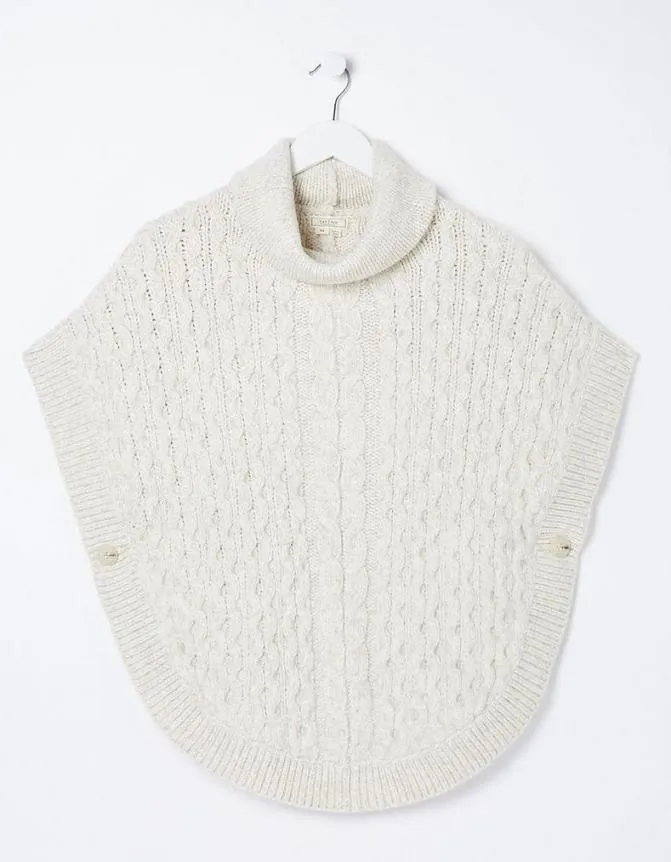 Fatface Knitwear Penny Poncho Ivory 8211 Women