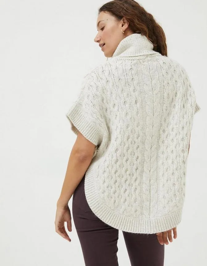 Fatface Knitwear Penny Poncho Ivory 8211 Women