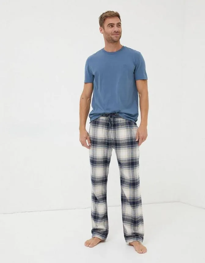 Fatface Nightwear and Loungewear Fife Checked Pyjama Bottoms Off White 8211 Men