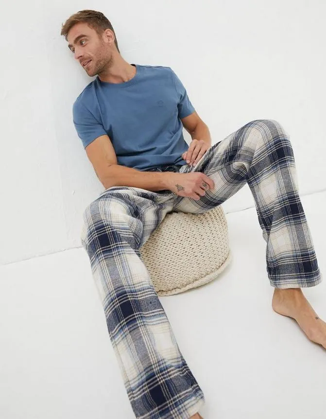 Fatface Nightwear and Loungewear Fife Checked Pyjama Bottoms Off White 8211 Men