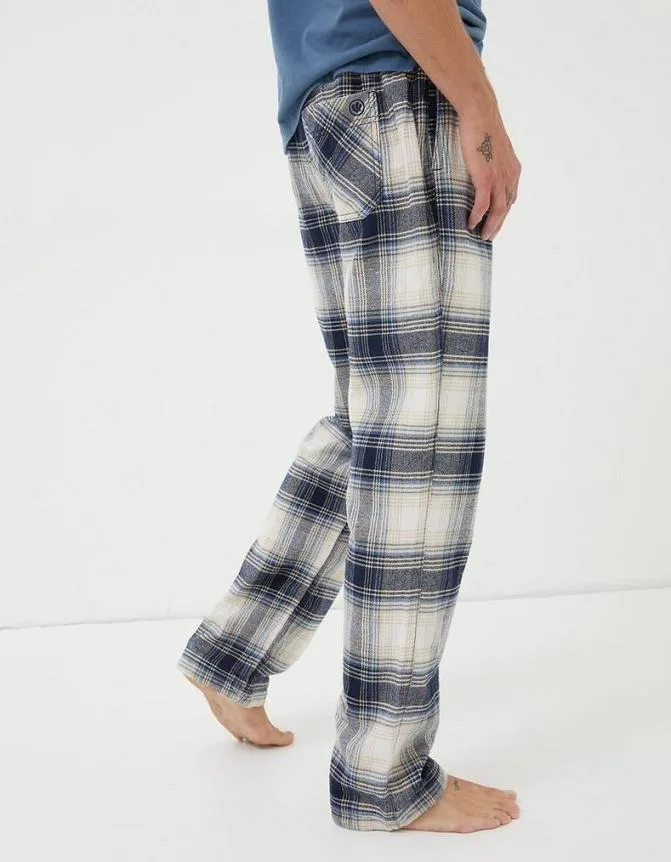 Fatface Nightwear and Loungewear Fife Checked Pyjama Bottoms Off White 8211 Men