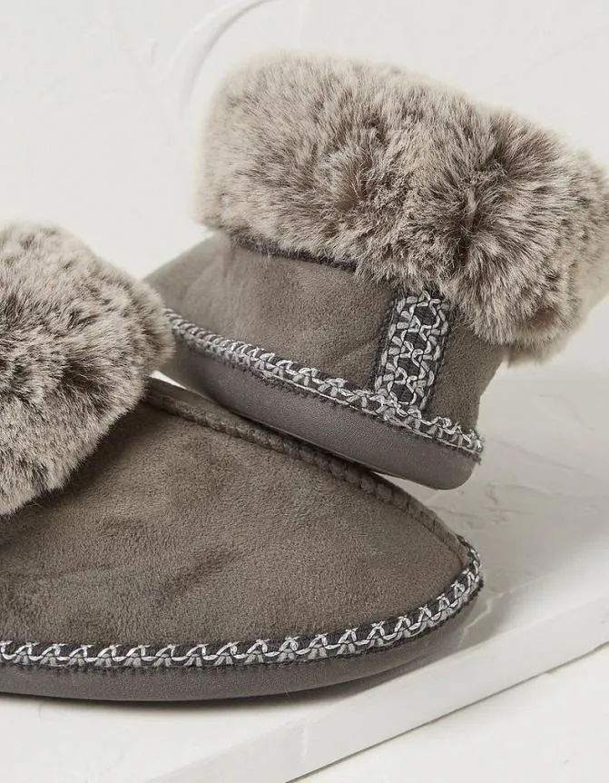 Fatface Nightwear and Loungewear Maya Slipper Boots Grey 8211 Women