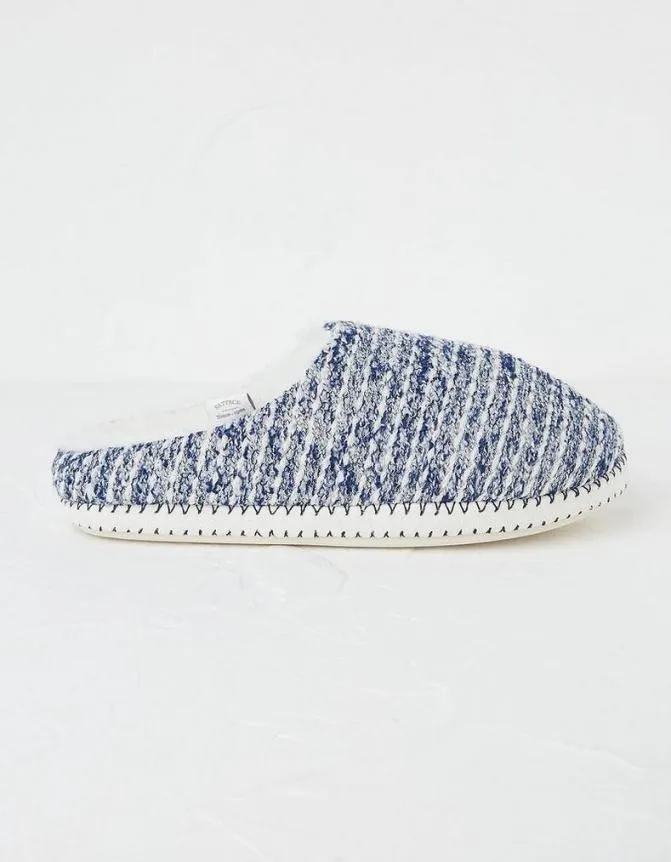Fatface Nightwear and Loungewear Mixed Knit Mule Slippers Navy 8211 Women