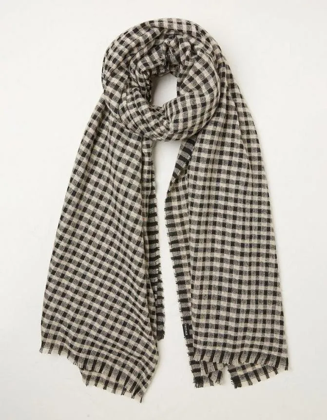 Fatface Scarves Gingham Check Scarf Black 8211 Women