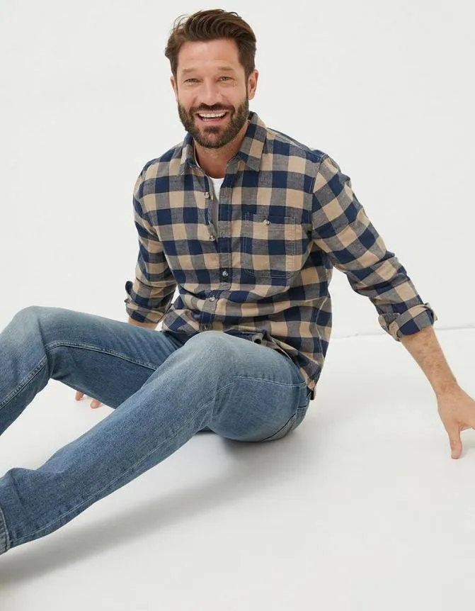 Fatface Shirts Buffalo Check Shirt Navy 8211 Men