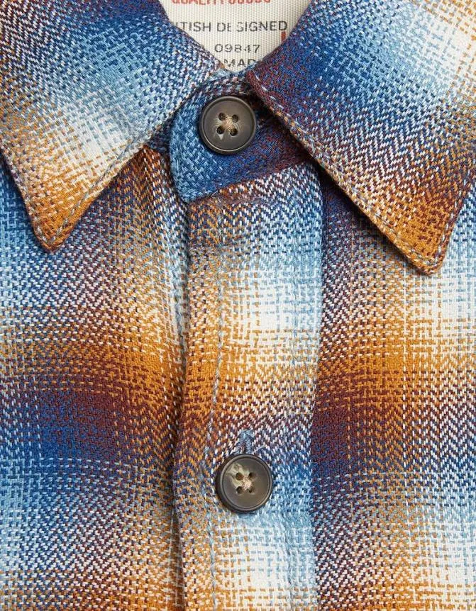 Fatface Shirts Downe Ombre Check Blue 8211 Men