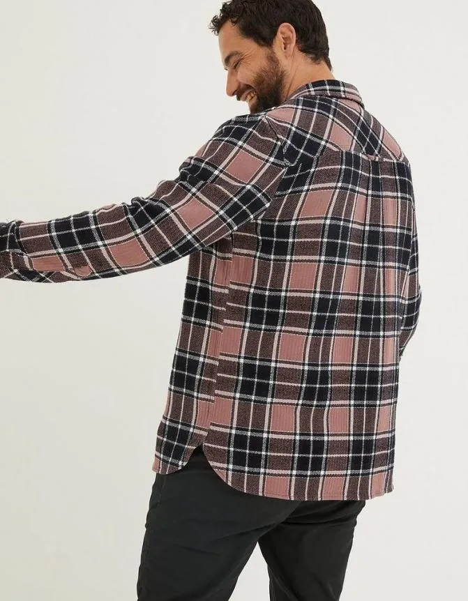 Fatface Shirts Long Sleeve Ripley Check Shirt Washed Purple 8211 Men