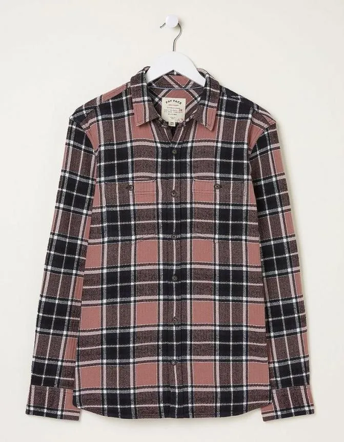 Fatface Shirts Long Sleeve Ripley Check Shirt Washed Purple 8211 Men