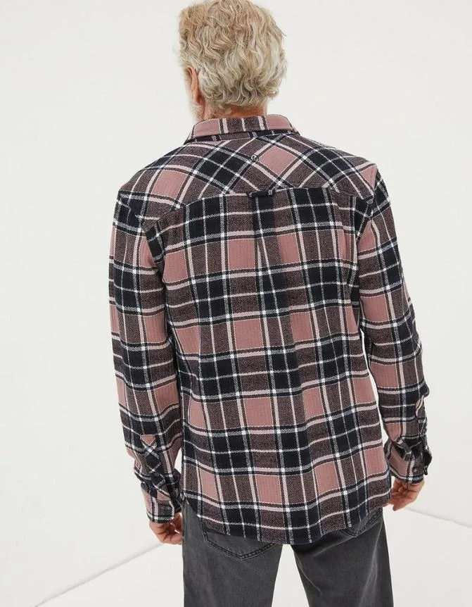 Fatface Shirts Long Sleeve Ripley Check Shirt Washed Purple 8211 Men