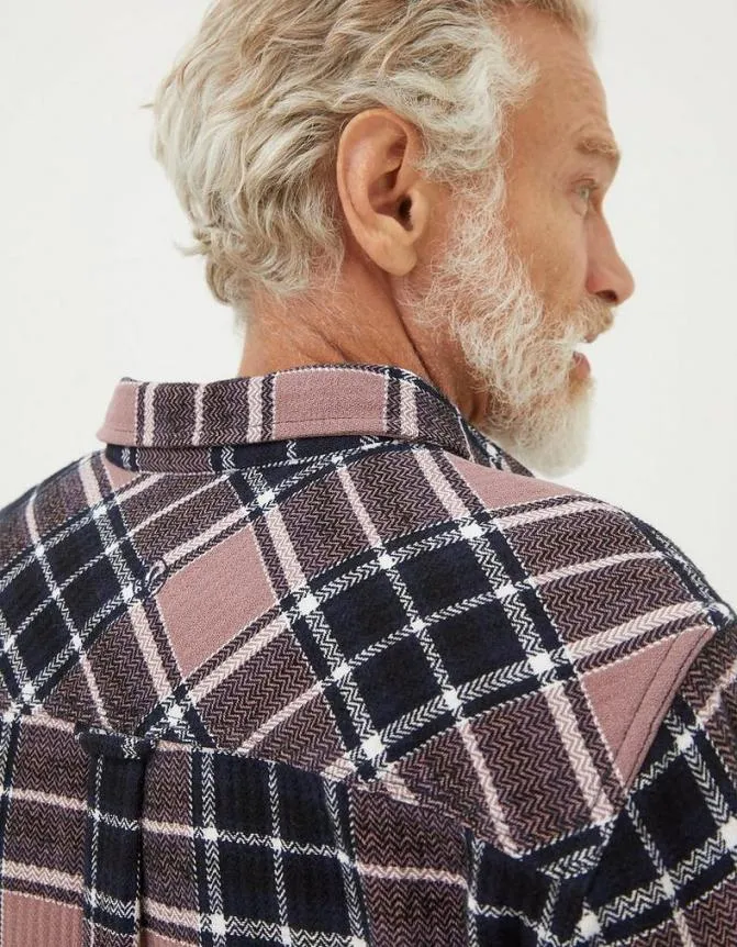Fatface Shirts Long Sleeve Ripley Check Shirt Washed Purple 8211 Men