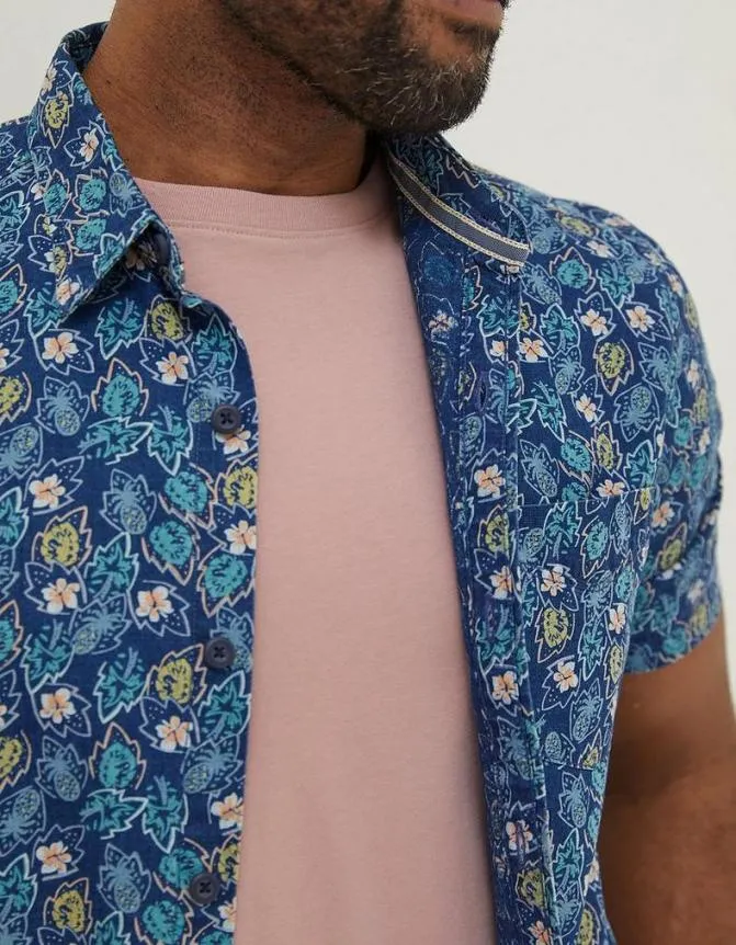 Fatface Shirts Pineham Print Shirt Navy 8211 Men