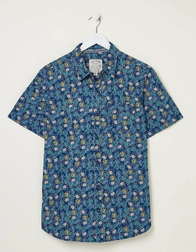 Fatface Shirts Pineham Print Shirt Navy 8211 Men