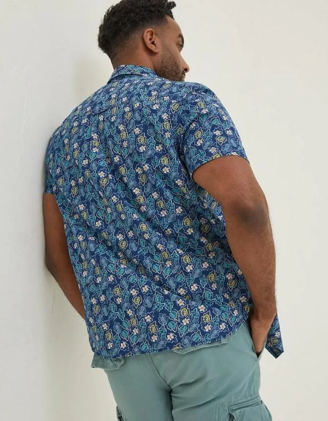 Fatface Shirts Pineham Print Shirt Navy 8211 Men