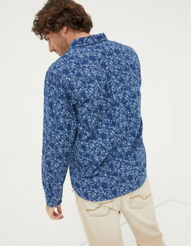 Fatface Shirts Scribble Daisy Print Shirt Blue 8211 Men