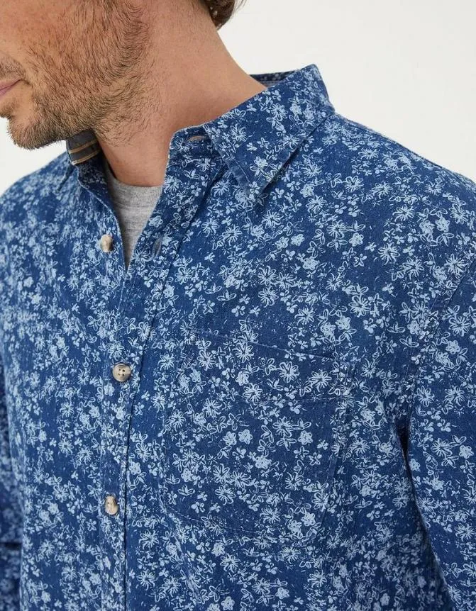 Fatface Shirts Scribble Daisy Print Shirt Blue 8211 Men