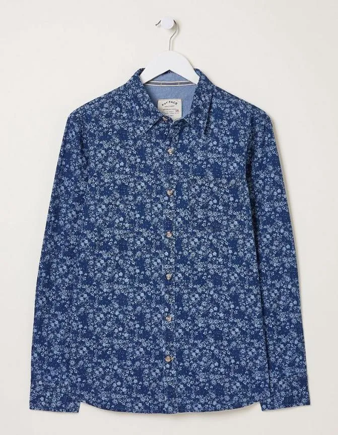 Fatface Shirts Scribble Daisy Print Shirt Blue 8211 Men