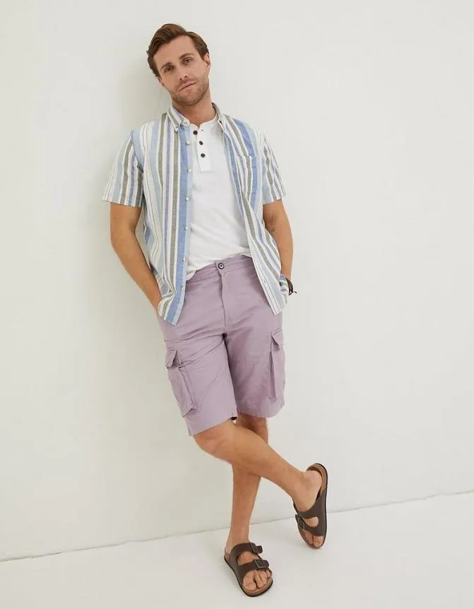 Fatface Shorts Bude Lightweight Cargo Shorts Lilac 8211 Men