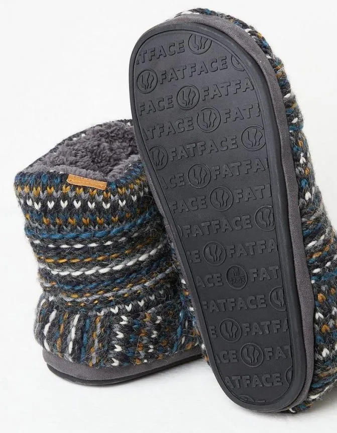 Fatface Slippers Matthew Knit Boot Grey 8211 Men