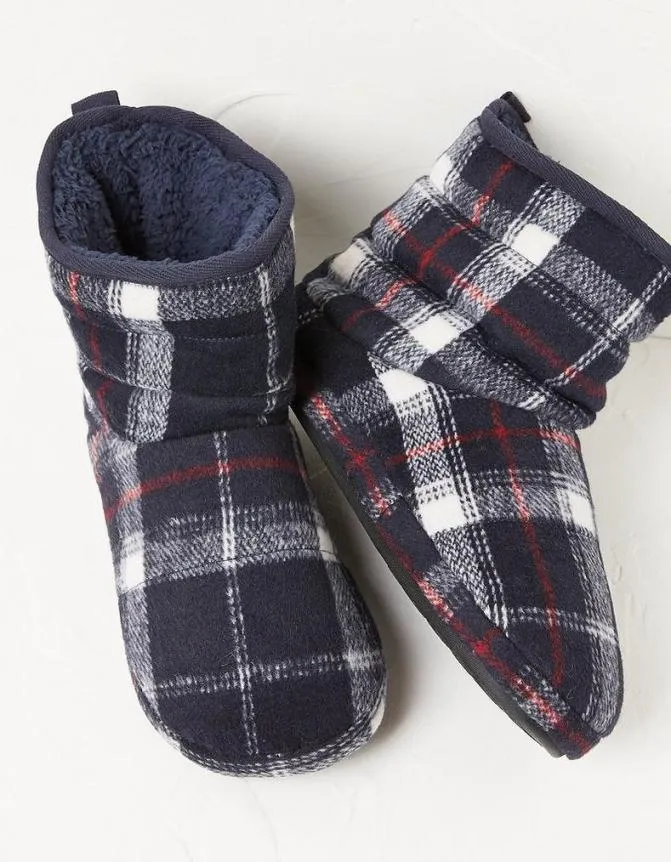 Fatface Slippers Sussex Check Boot Navy 8211 Men