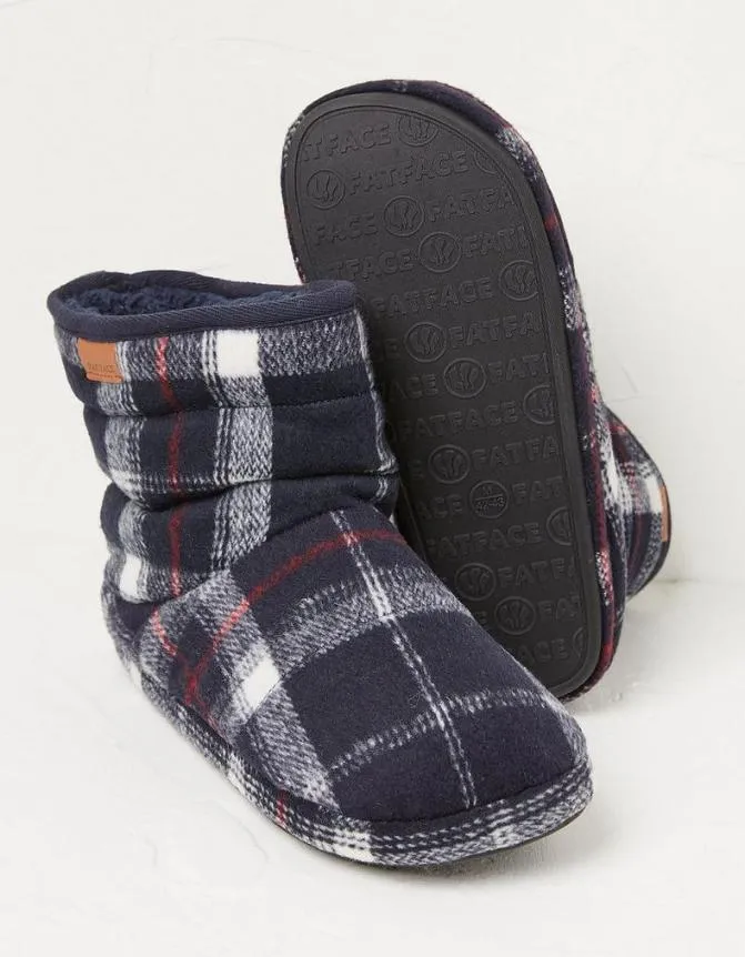 Fatface Slippers Sussex Check Boot Navy 8211 Men