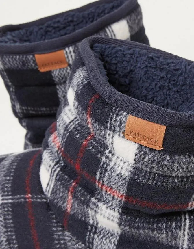 Fatface Slippers Sussex Check Boot Navy 8211 Men