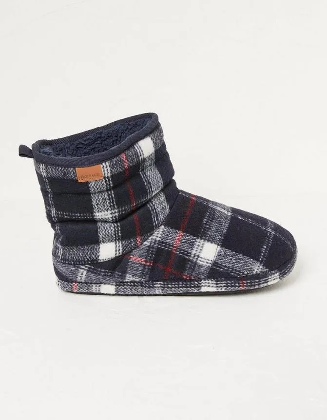 Fatface Slippers Sussex Check Boot Navy 8211 Men