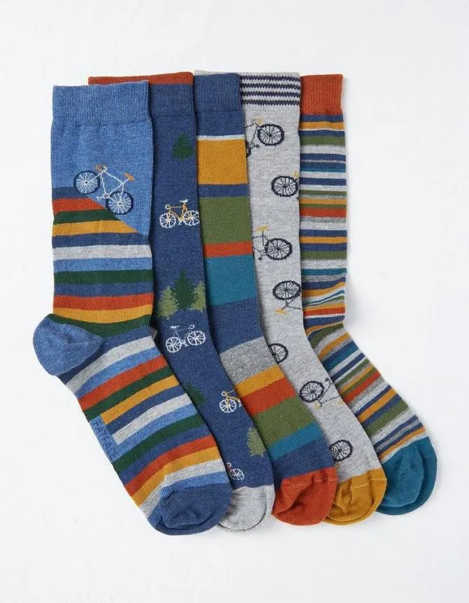 Fatface Socks and Underwear 5 Pack Bike Socks Multi 8211 Men