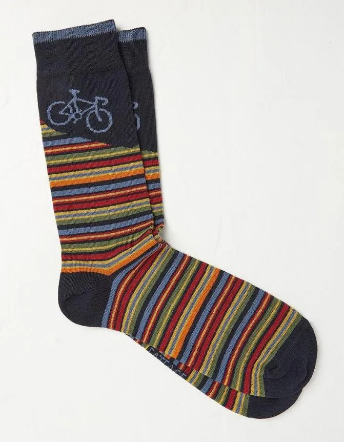 Fatface Socks and Underwear Hill Bike Socks Navy 8211 Men
