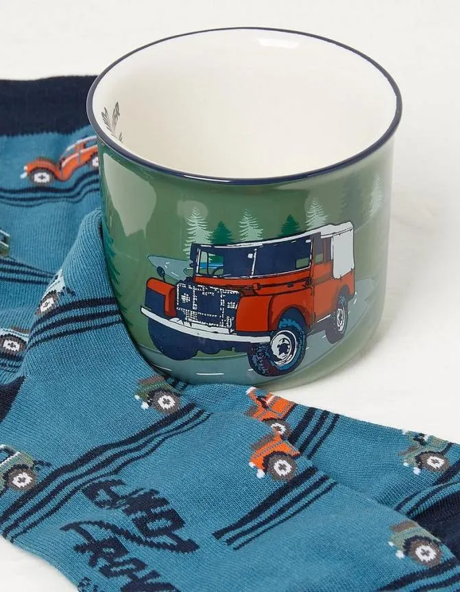 Fatface Socks and Underwear Land Rover Socks In A Mug Cobalt Blue 8211 Men