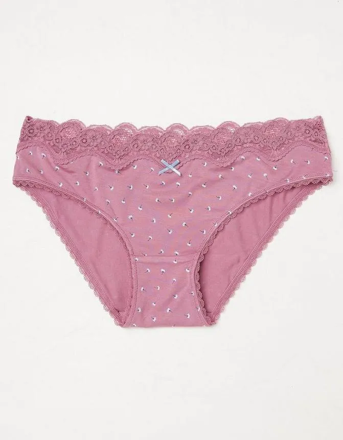 Fatface Socks Underwear and Tights Ditsy Floral Mini Knickers Purple 8211 Women