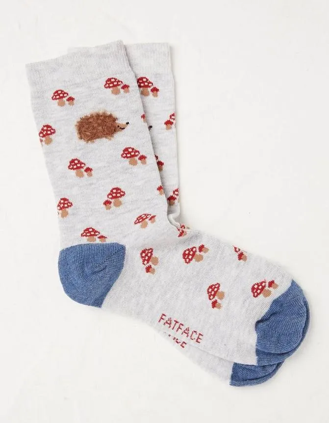 Fatface Socks Underwear and Tights Fluffy Hedgehog Socks Grey Marl 8211 Women