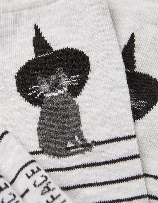 Fatface Socks Underwear and Tights Halloween Cat Socks Grey Marl 8211 Women