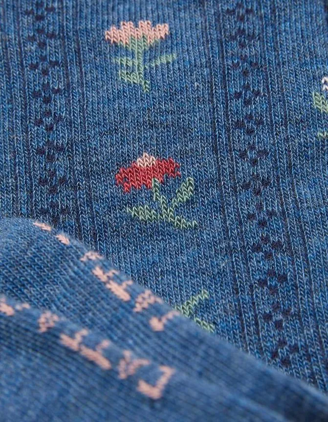 Fatface Socks Underwear and Tights Pointelle Floral Socks Navy Marl 8211 Women Fatface Socks Underwear and Tights Pointelle Floral Socks Navy Marl 8211 Women