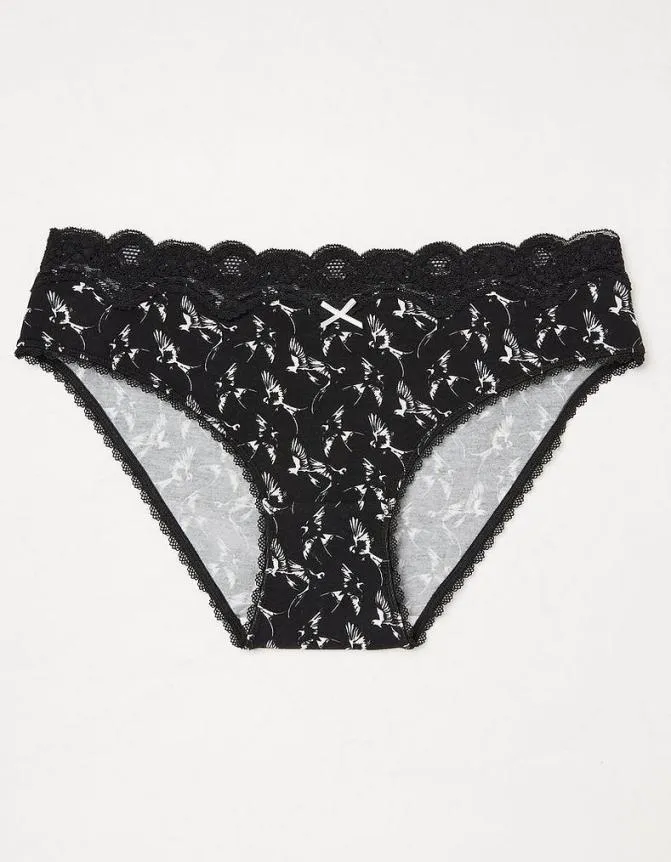 Fatface Socks Underwear and Tights Swallow Print Mini Knickers Black 8211 Women Fatface Socks Underwear and Tights Swallow Print Mini Knickers Black 8211 Women